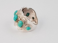 Kleurtjes breed turquoise ring