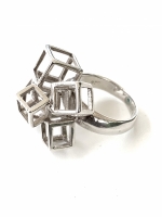 Kubus ring (925 sterling zilver)