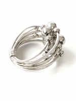 Bolletjes smal ring (925 sterling zilver)