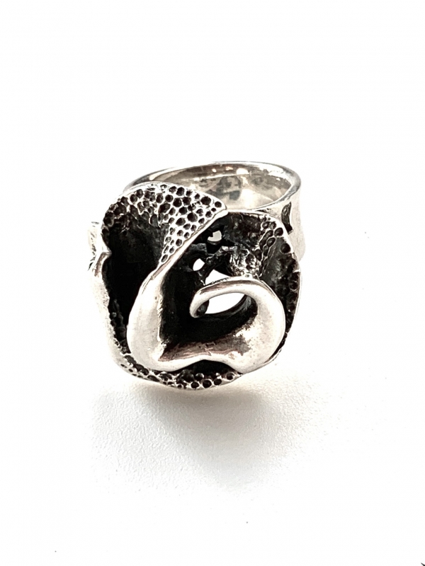 Artistieke roos ring (925 sterling zilver)