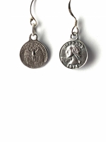 Muntje oorbellen (925 sterling zilver)