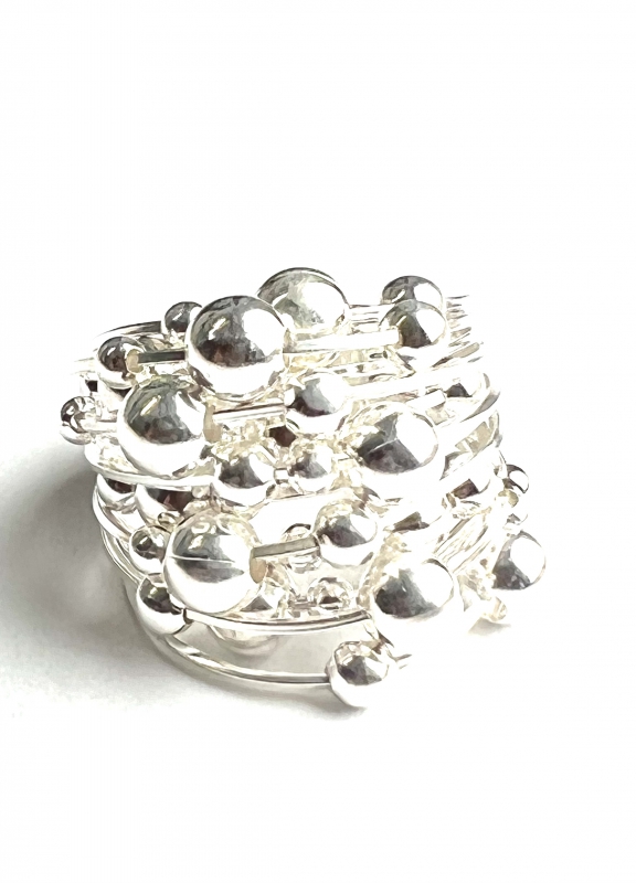 Bolletjes groot ring (925 sterling zilver)