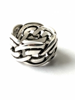 Lise dubbele schakel ring (925 sterling zilver)