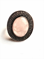Rozenkwarts bewerkt ring (925 sterling zilver)
