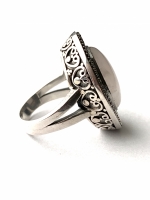 Rozenkwarts bewerkt ring (925 sterling zilver)
