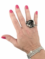 Artistieke roos XL ring (925 sterling zilver)