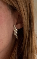 Wokkel clip oorbellen (925 sterling zilver)