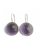 Violet facet oorbellen (925 sterling zilver)