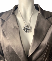 Bloem hanger groot (925 sterling zilver)