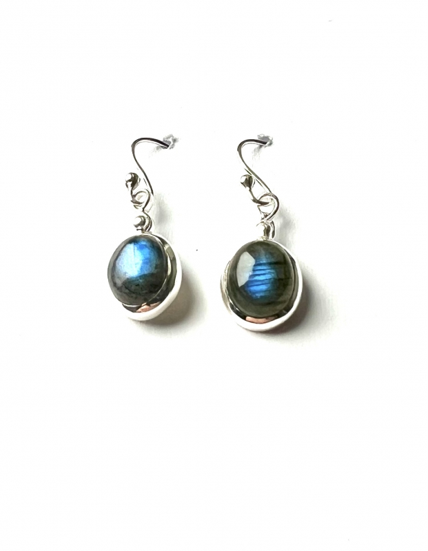 Labradoriet oorbellen (925 sterling zilver)