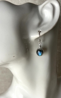 Labradoriet oorbellen (925 sterling zilver)