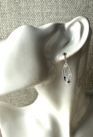 Gemstone blaadjes oorbellen (925 sterling zilver